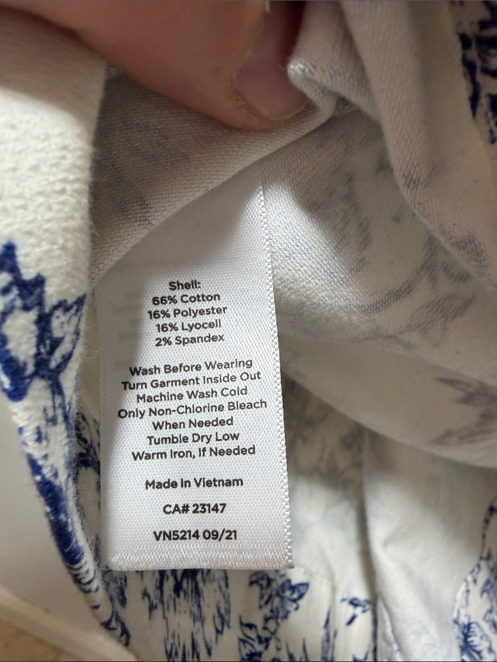 Talbots Womens Toile Bird Nature Blue White Mini Skirt 10 Nautical Preppy Artsy - Picture 6 of 8